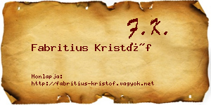 Fabritius Kristóf névjegykártya